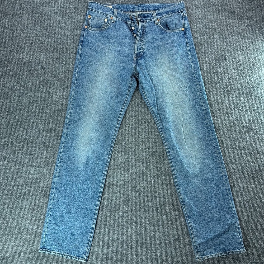 Levis 501 '93 Straight Leg Jeans Mens 33x34 Blue Denim Button Fly Classic Fall